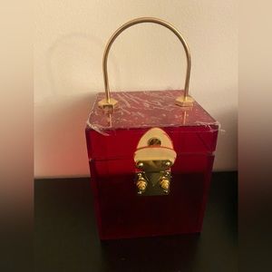 Red clear box bag brand new never used